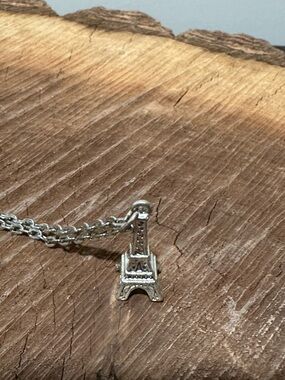 Silver Eiffel Tower Charm Necklace Pendant